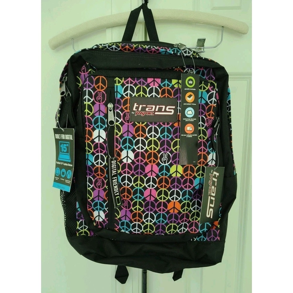 Trans by Jansport‎ Megahertz II Black Muti Hippy Hand Backpack T30B1L3 - NEW
